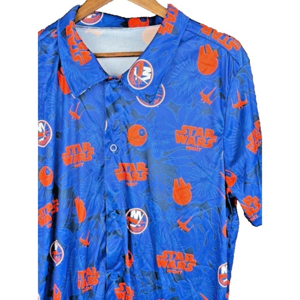 Dime NY Islanders Star Wars Night Hawaiian Button‎ Up Shirt XL